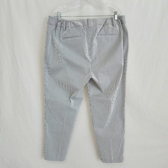 TALBOTS Hampshire Ankle Pants Navy/White Stripes Printed Size 16W New No Tags! - Picture 2 of 16